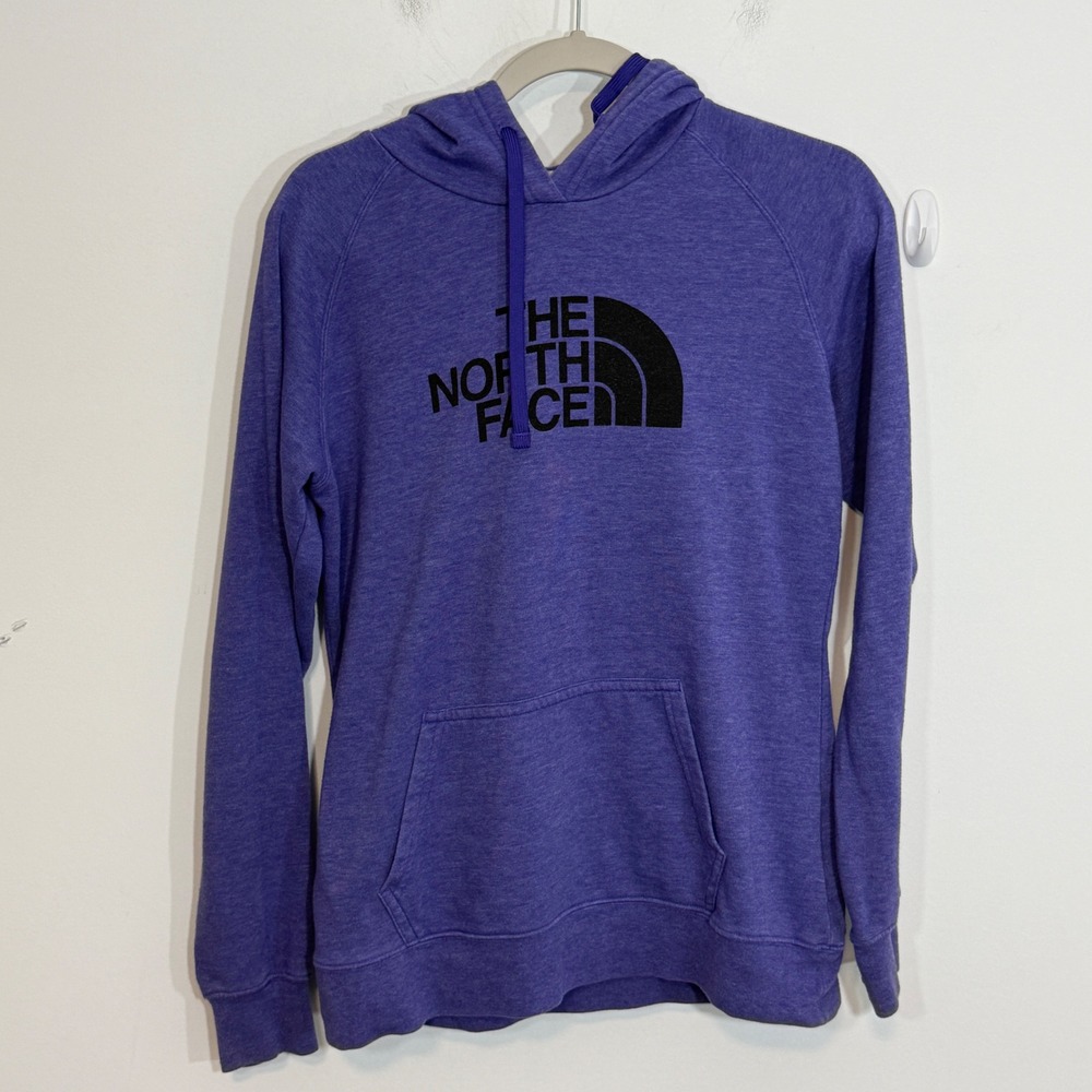 The North Face Womens Hoodie M Purple Heathered Logo Athleisure Outdoors Hiking